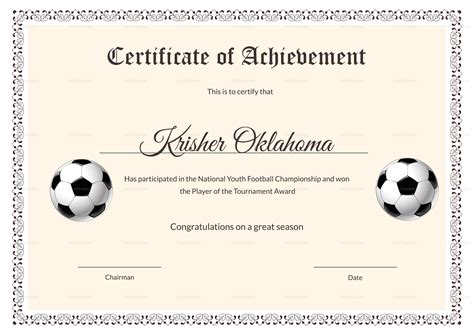 Player of The Day Certificate Template: 6+ Cool Designs FREE